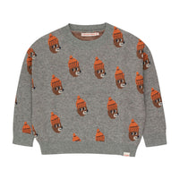 Tiny Cottons Medium Grey Melange Bears Sweater
