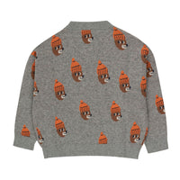 Tiny Cottons Medium Grey Melange Bears Sweater