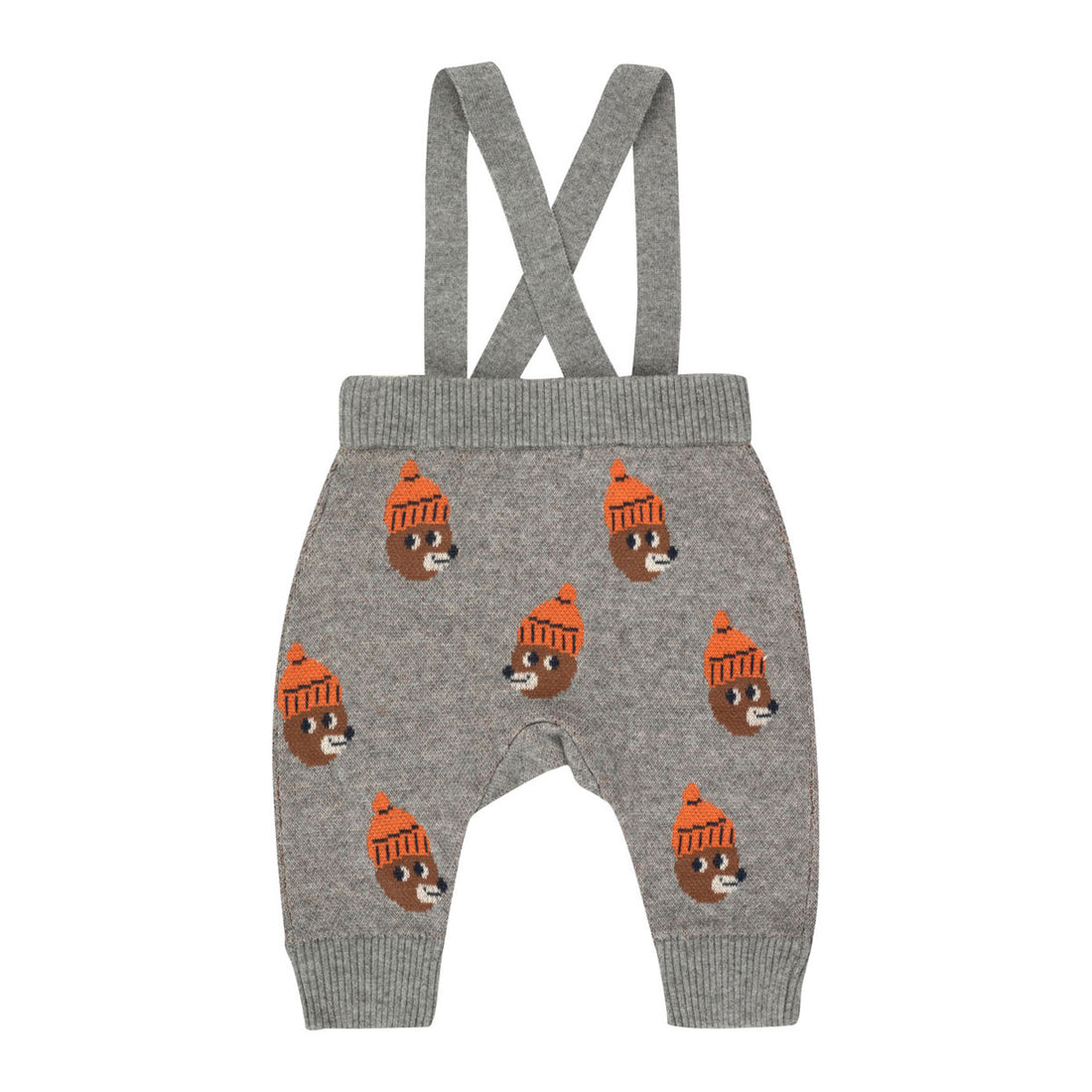 Tiny Cottons Medium Grey Melange Bears Baby Pant