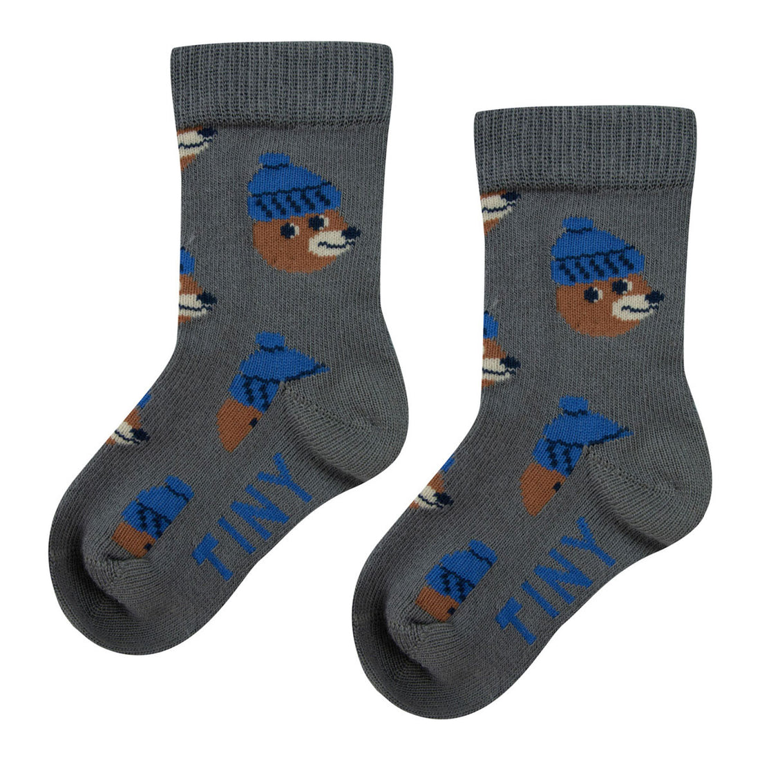 Tiny Cottons Dark Grey Bears Medium Baby Socks