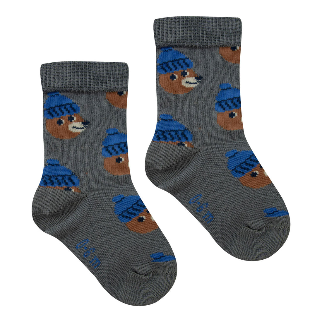 Tiny Cottons Dark Grey Bears Medium Baby Socks