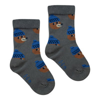 Tiny Cottons Dark Grey Bears Medium Baby Socks