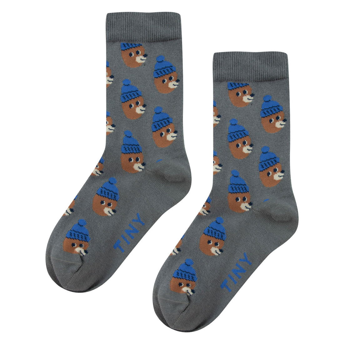 Tiny Cottons Dark Grey Bears Medium Socks