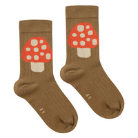 Tiny Cottons Dark Mustard Mushroom Medium Socks