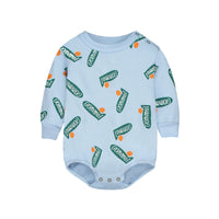 Bonmot Light Blue Planes Fleece Romper
