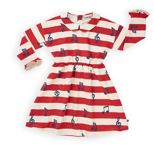 Carlijnq Music Notes Longsleeve Ruffled Dress