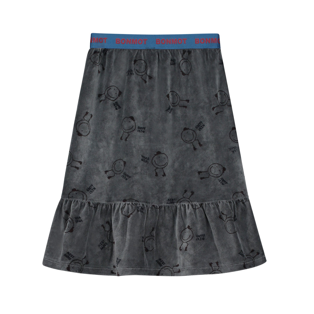 Bonmot Good Night Velvet Happy Crew Skirt