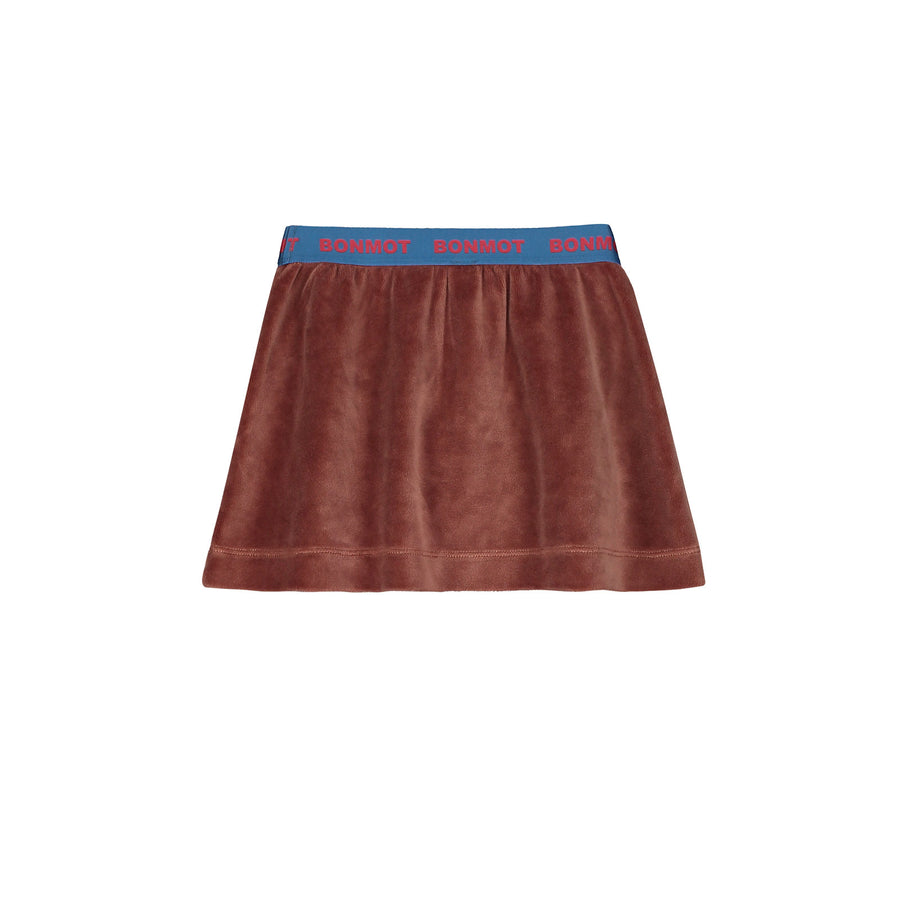 Bonmot Wood Velvet Two Stripe Skirt