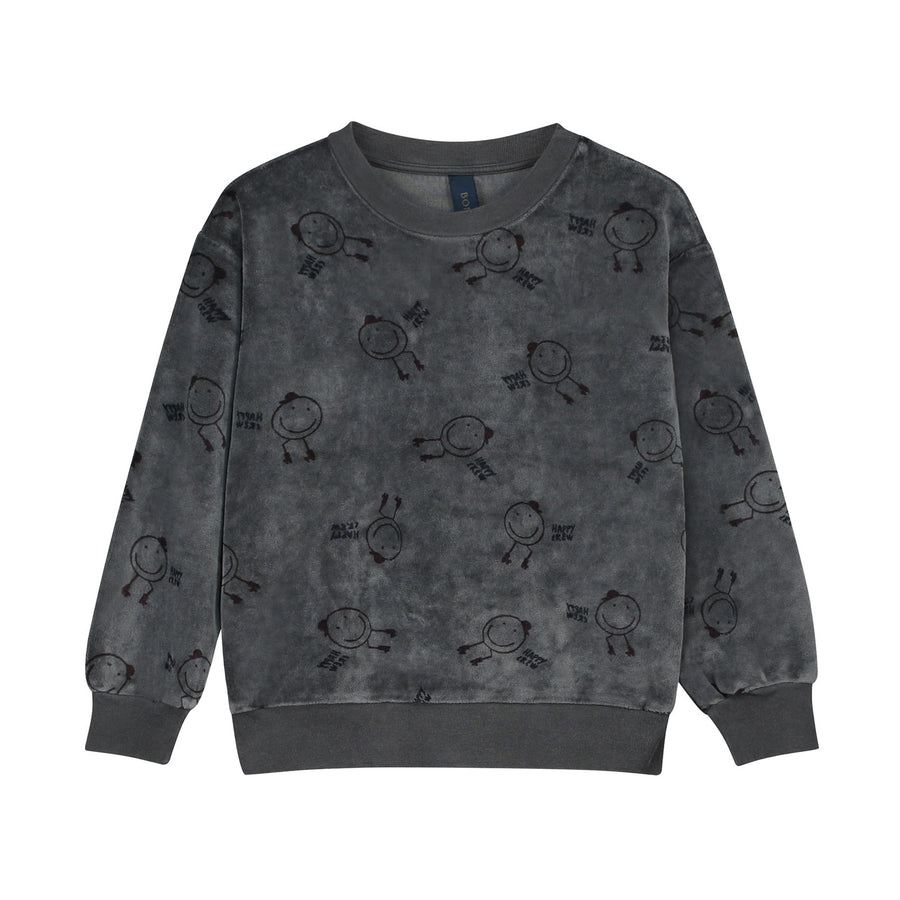 Bonmot Good Night Velvet Happy Crew Sweatshirt