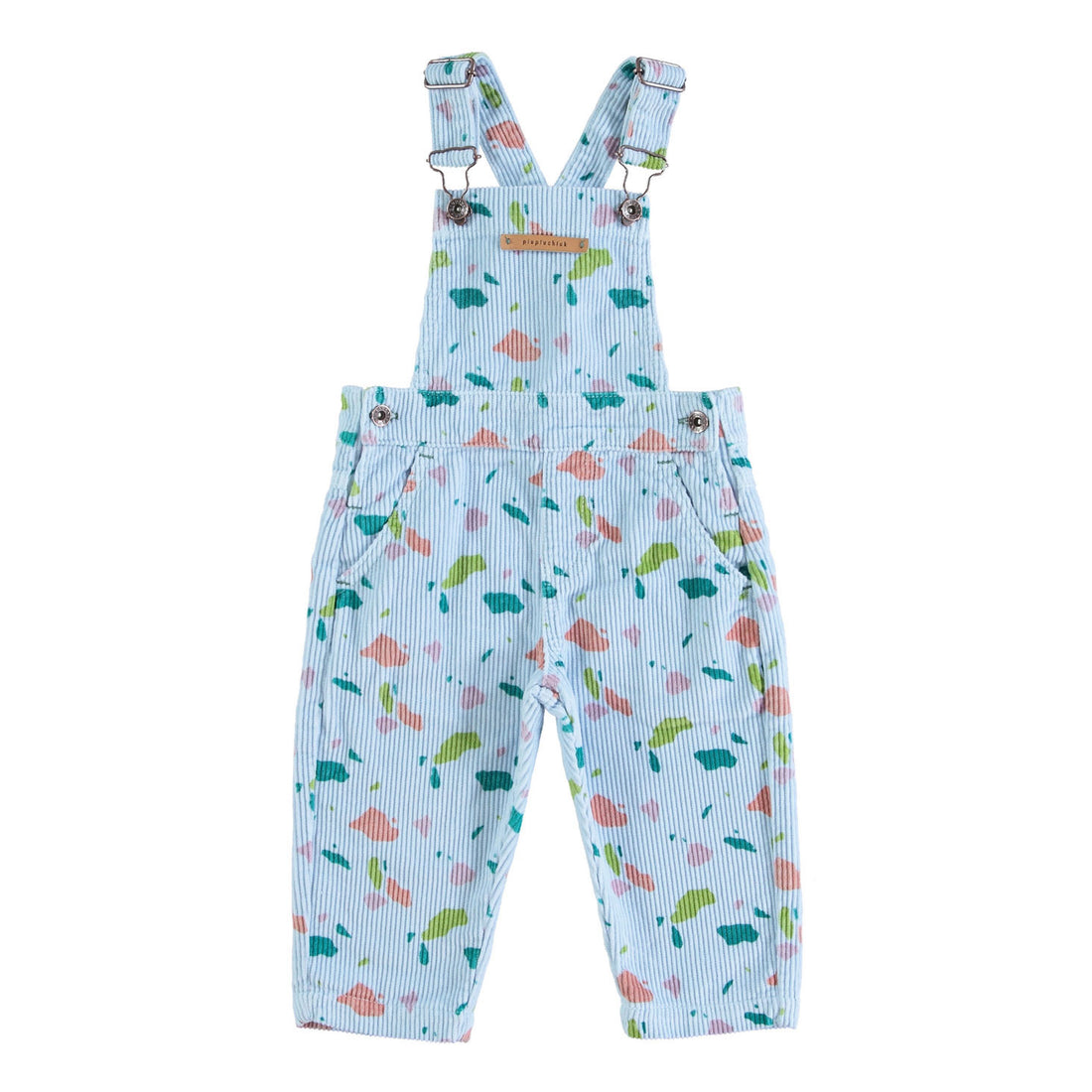 Piupiuchick Blue/ Mulitcolor Geometric Dungarees