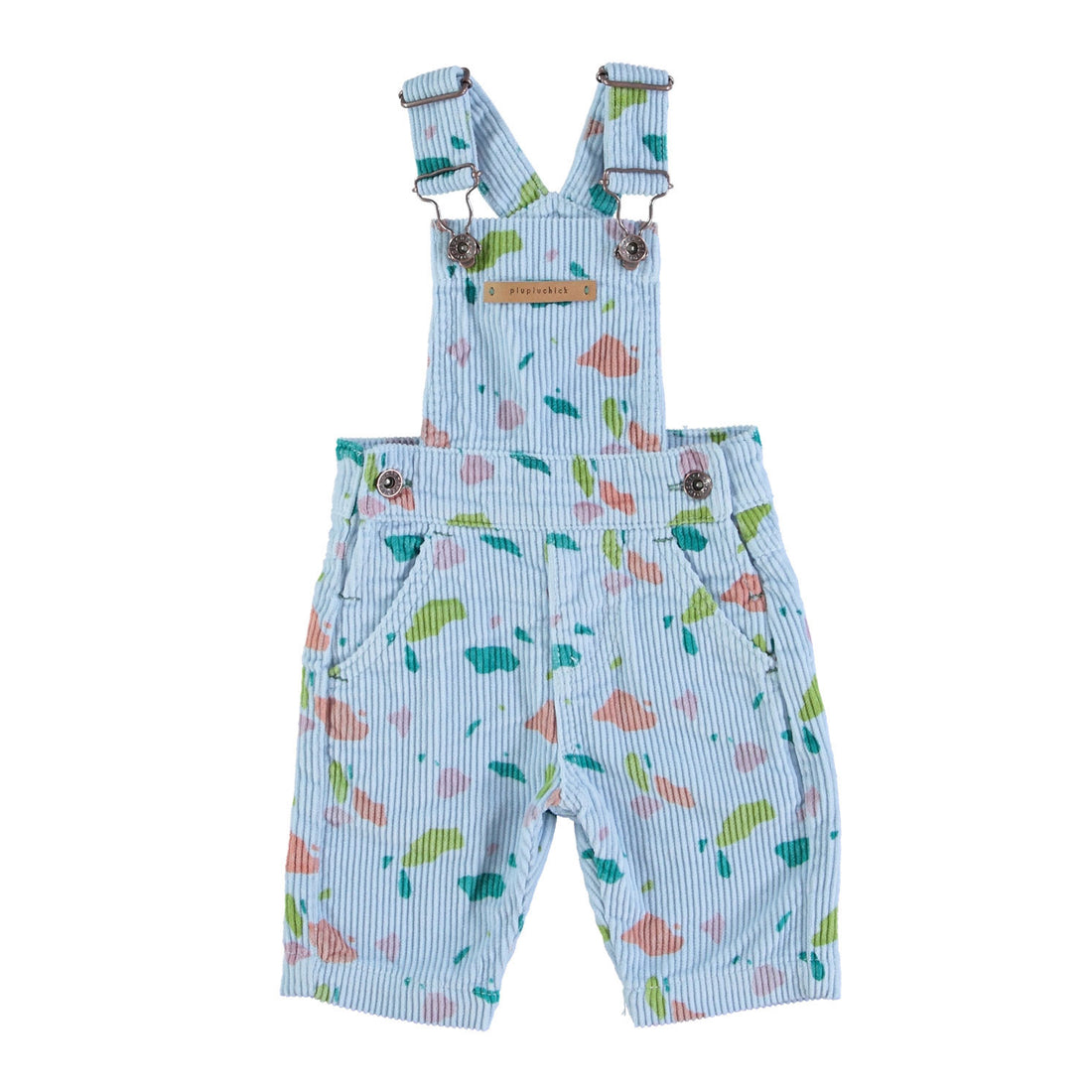 Piupiuchick Blue/ Mulitcolor Geometric Dungarees