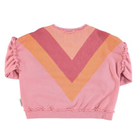 Piupiuchick Pink With Multicolor Triangle Sweatshirt