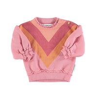 Piupiuchick Pink With Multicolor Triangle Sweatshirt