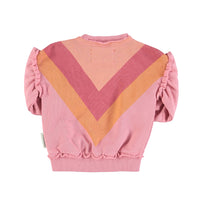 Piupiuchick Pink With Multicolor Triangle Sweatshirt