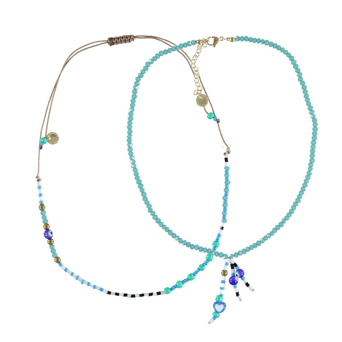 Piupiuchick Blue Glass Beads Necklaces