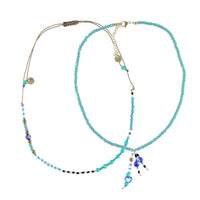 Piupiuchick Blue Glass Beads Necklaces