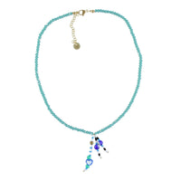 Piupiuchick Blue Glass Beads Necklaces