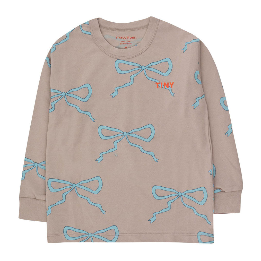 Tiny Cottons Taupe Bows Tee