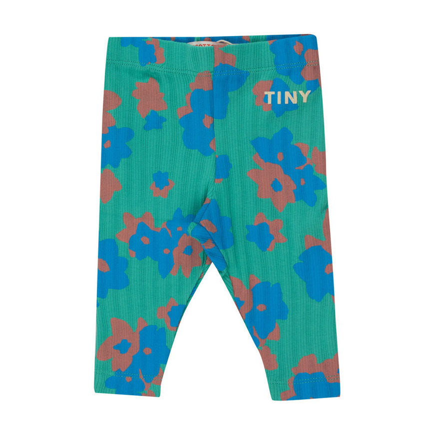 Tiny Cottons Deep Green Flowers Leggings