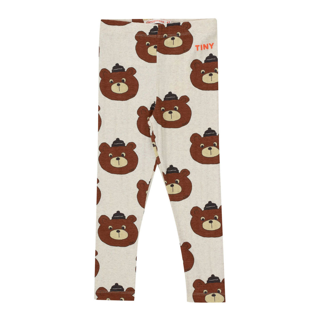 Tiny Cottons Light Cream Heather Bears Leggings