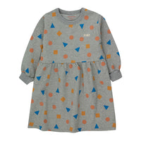 Tiny Cottons Medium Grey Heather Geometric Dress