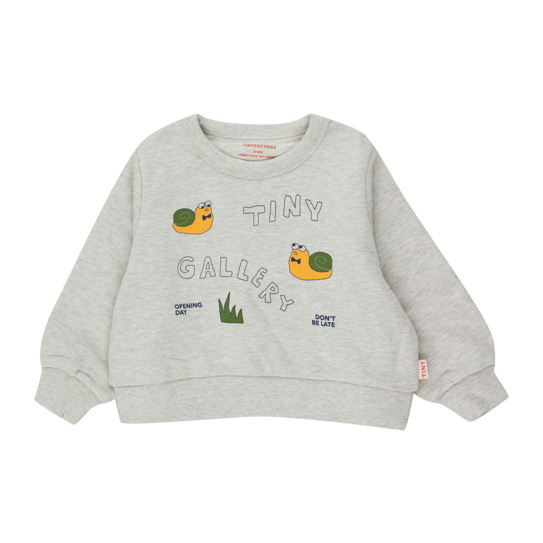 Tiny Cottons Light Grey Heather Artsy Snail Baby Sweatshirt