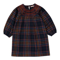 Tiny Cottons Navy Smocked Flannel Dress