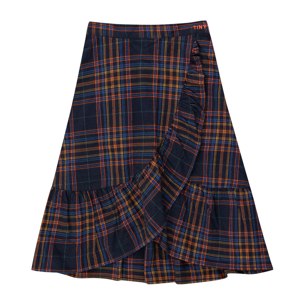Tiny Cottons Navy Wrap Flannel Skirt