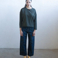 Tiny Cottons Khaki/Navy Striped Womens Tee