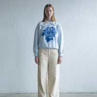 Tiny Cottons Pastel Blue Roses Womens Sweatshirt