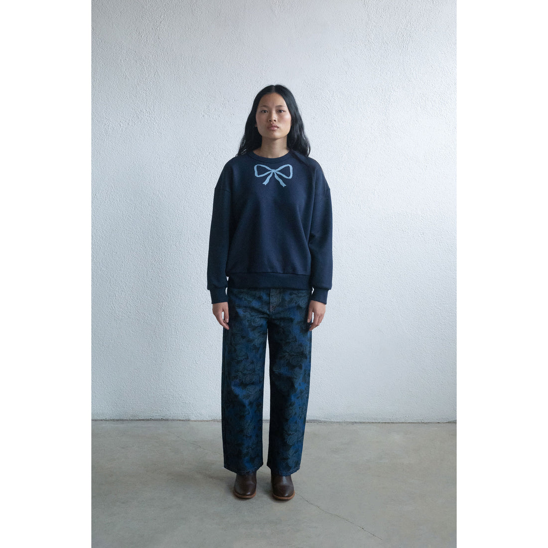 Tiny Cottons Navy Bows Womens Sweatshirt