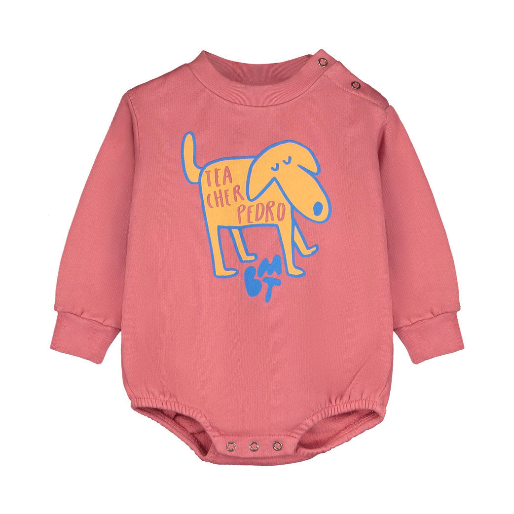 Bonmot Dusty Pink Pedro Dog Fleece Romper