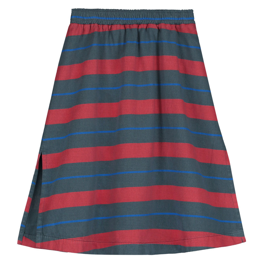 Bonmot Navy Allover 2 Stripes Midi Skirt