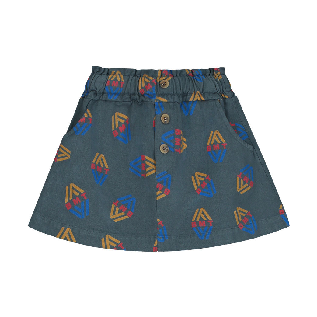 Bonmot Navy Allover Rhombus Mini Skirt