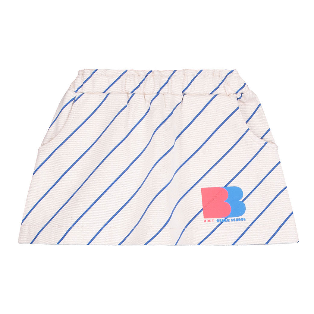 Bonmot Fog Diagonal Stripe Mini Skirt