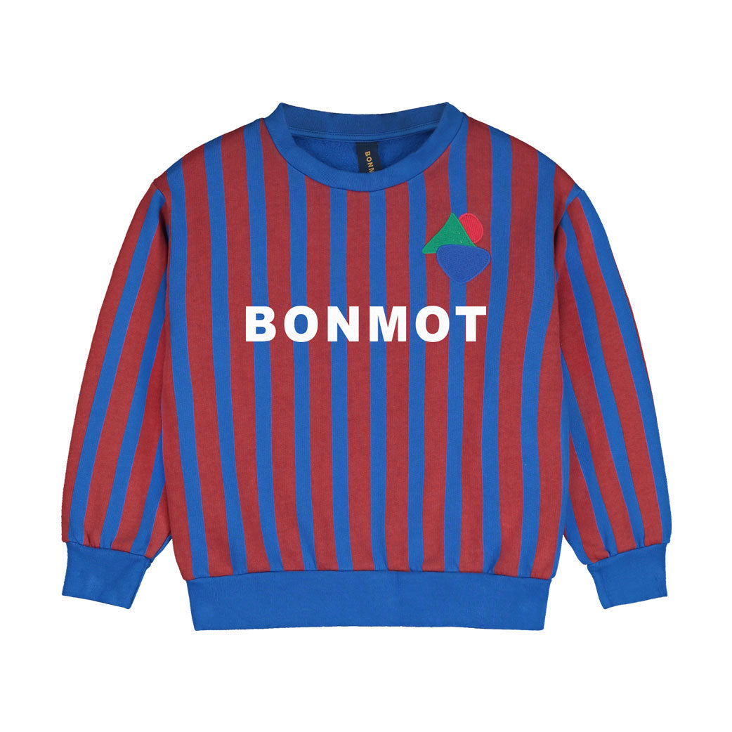 Bonmot Fresh Blue Allover Stripes BM Sweatshirt