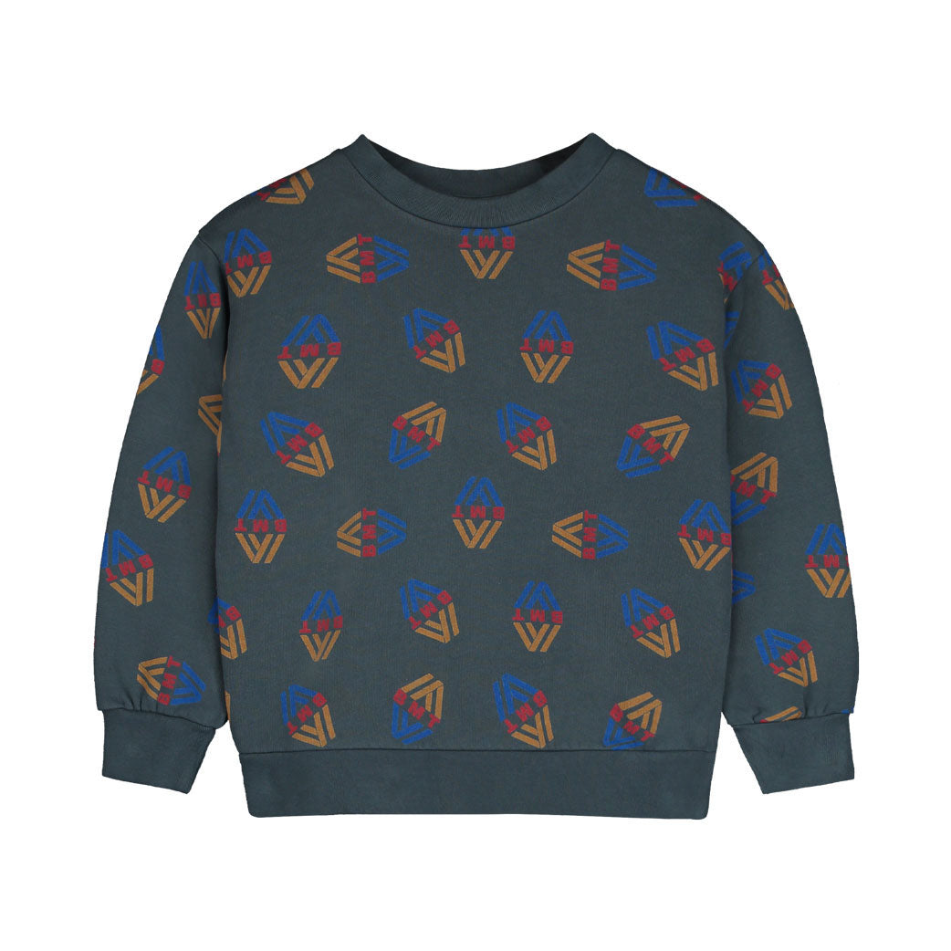 Bonmot Navy Allover Rhombus Sweatshirt