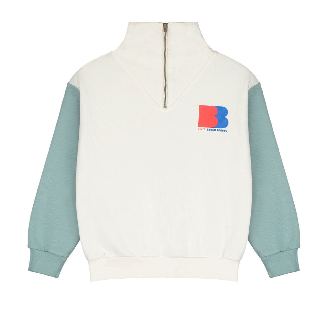 Bonmot Fog Zipp Color Sleeve Sweatshirt