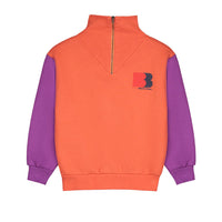 Bonmot Orangine Zipp Color Sleeve Sweatshirt
