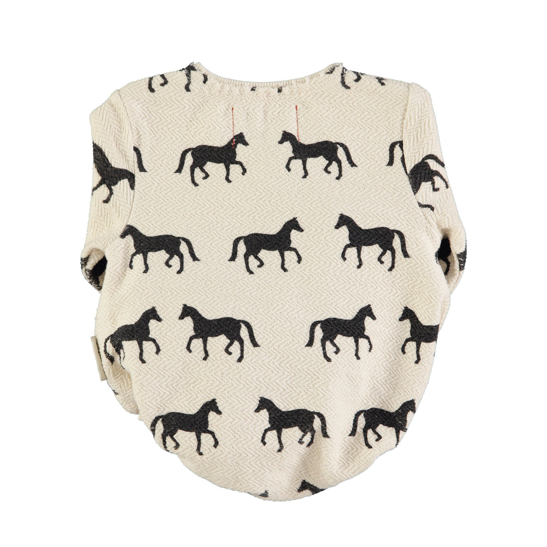Piupiuchick Ecru w/ Black Horses Romper