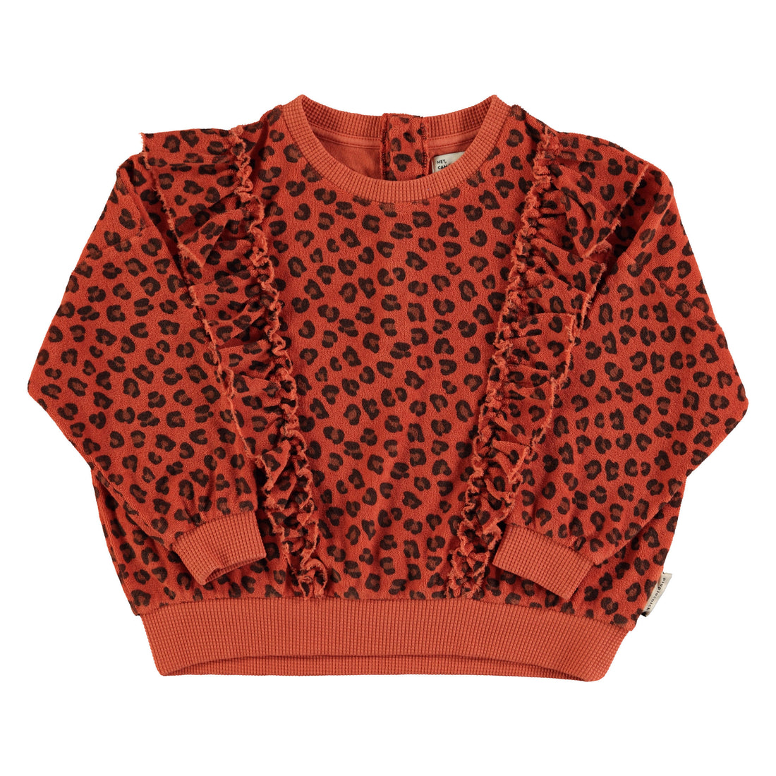 Piupiuchick Terracotta Animal Print Terry Sweatshirt