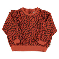 Piupiuchick Terracotta Animal Print Terry Sweatshirt