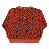 Piupiuchick Terracotta Animal Print Terry Sweatshirt