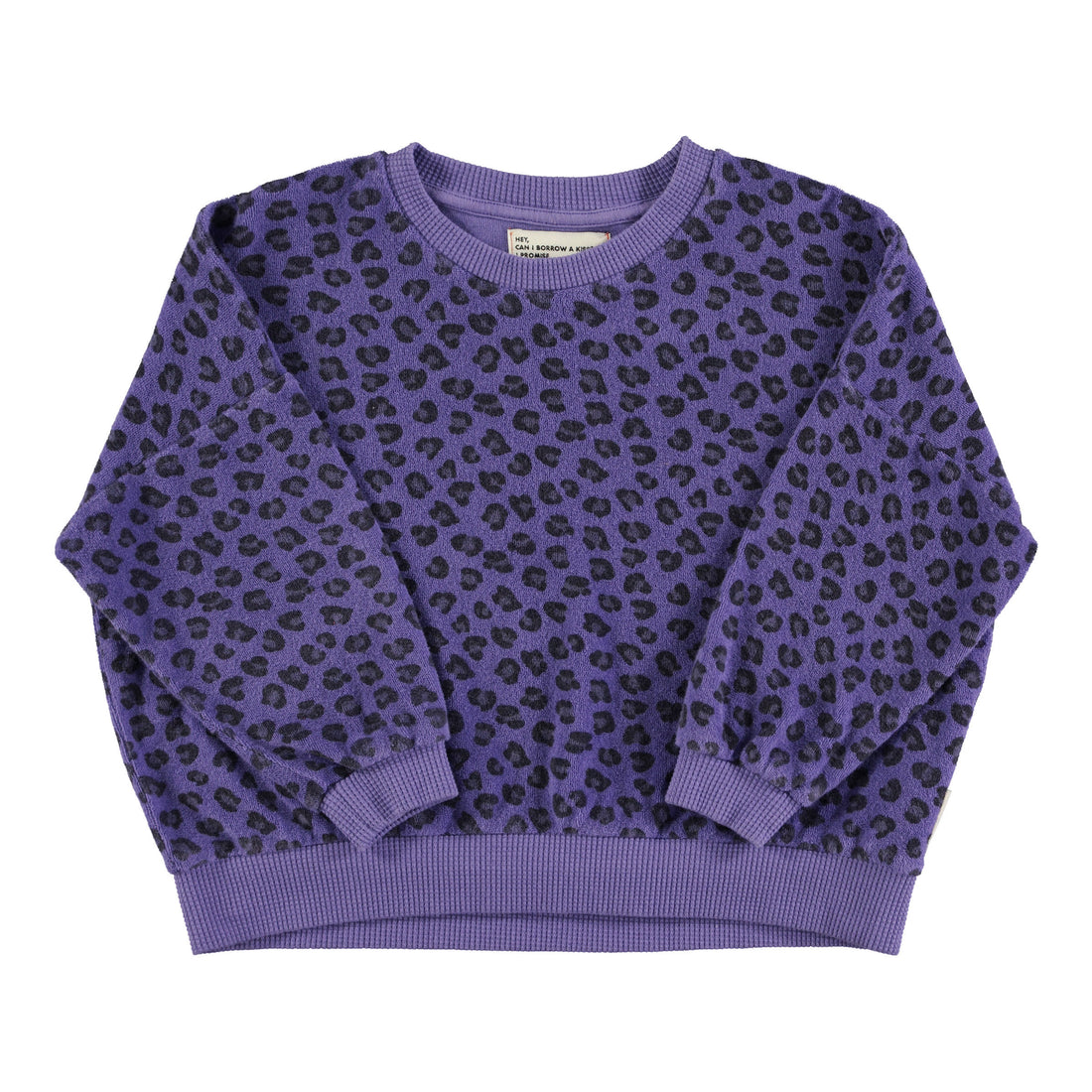 Piupiuchick Purple Animal Print Terry Sweatshirt