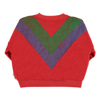 Piupiuchick Red w/ Multicolor Triangle Terry Sweatshirt