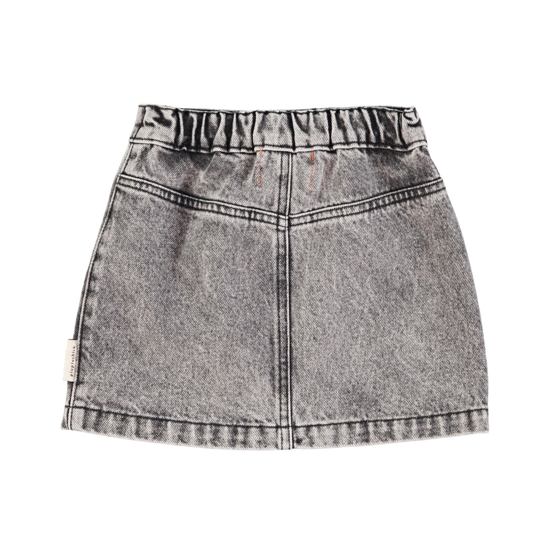 Piupiuchick Black Washed Denim Short Skirt