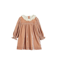 Cera Una Volta Dusty Pink Velvet Lili Baby Dress