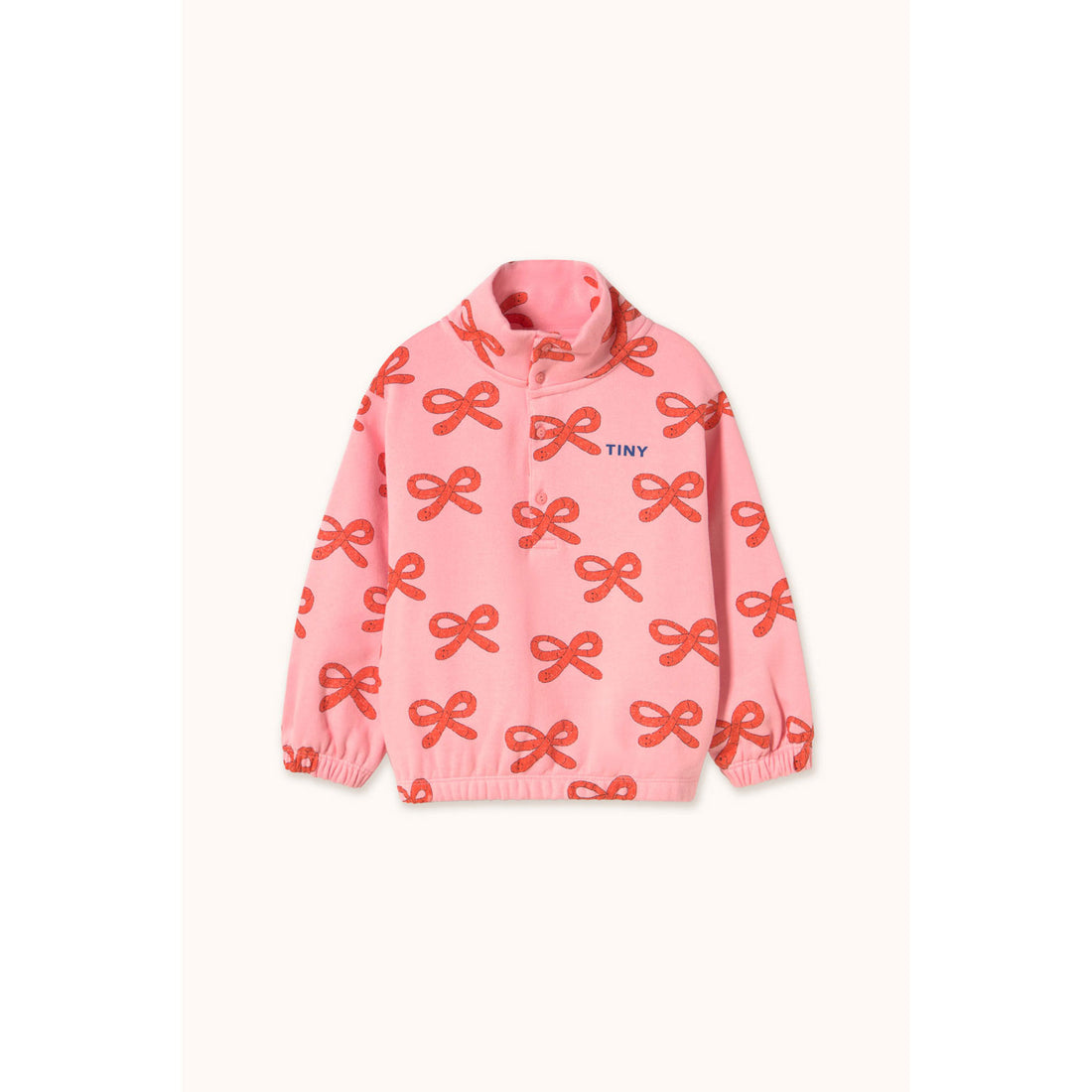 Tiny Cottons Pink Worms Mockneck Sweatshirt