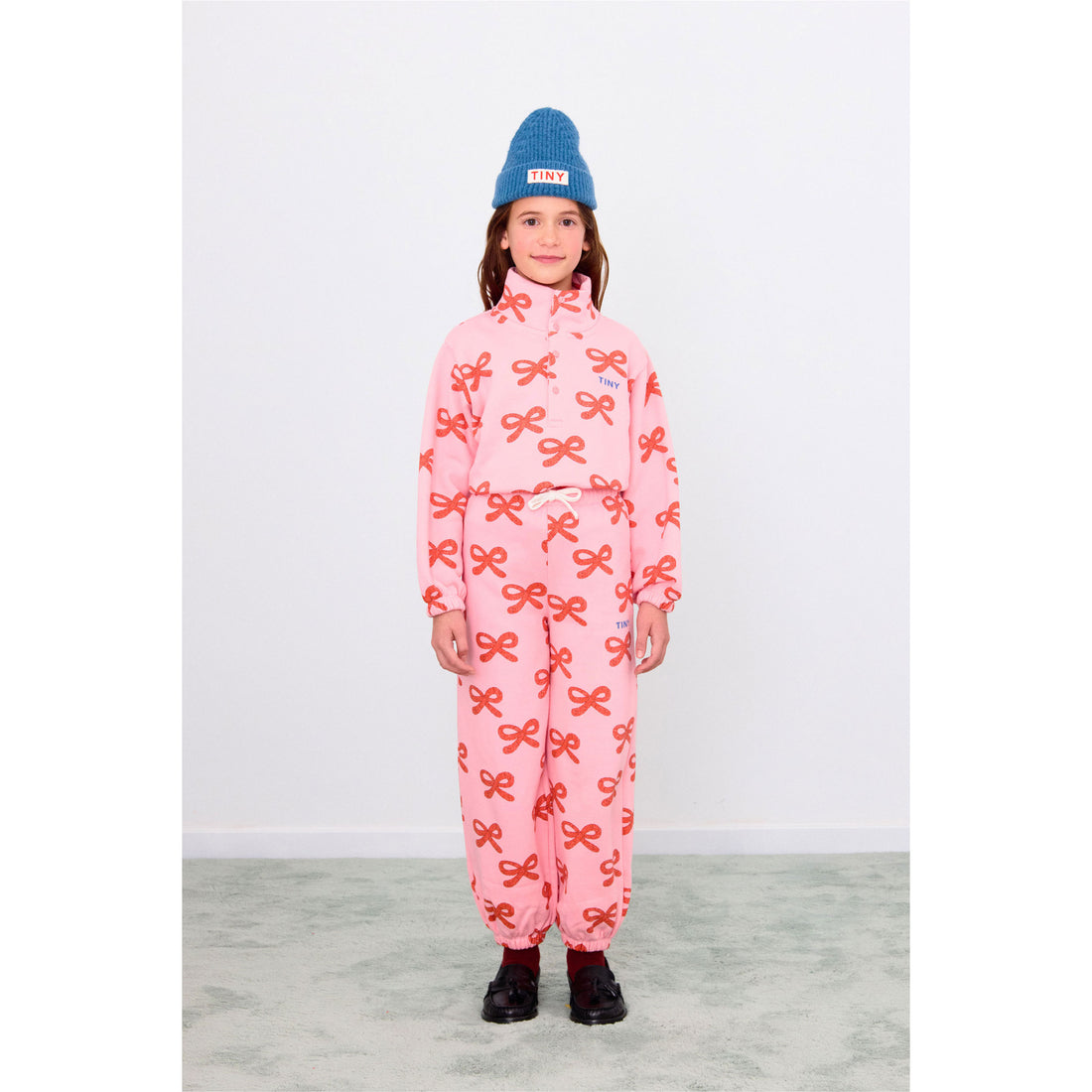 Tiny Cottons Pink Worms Mockneck Sweatshirt
