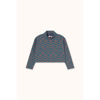 Tiny Cottons Light Navy Mini Apples Rib Mockneck